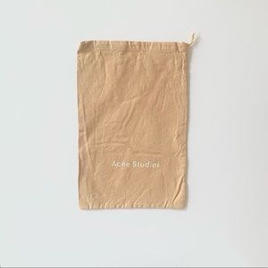 ACNE STUDIO | 1PC CANVAS DUST BAG SMALL WITH DRAWSTRING MODERN LOGO TAN STORAGE